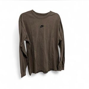 Nike Men's Dark Brown/Taupe Long Sleeve Tee
